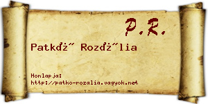 Patkó Rozália névjegykártya
