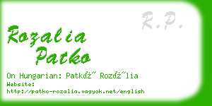 rozalia patko business card