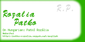 rozalia patko business card